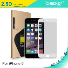 Icheckey 2.5D silk-printing película de vidro temperado de cobertura completa para iPhone6